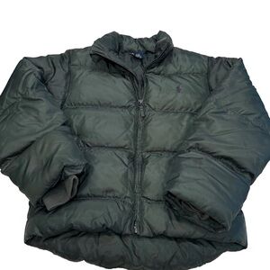 Polo Ralph Lauren BOYS DOWN PUFFER COAT JACKET GREEN  Sz S 8-10 EUC